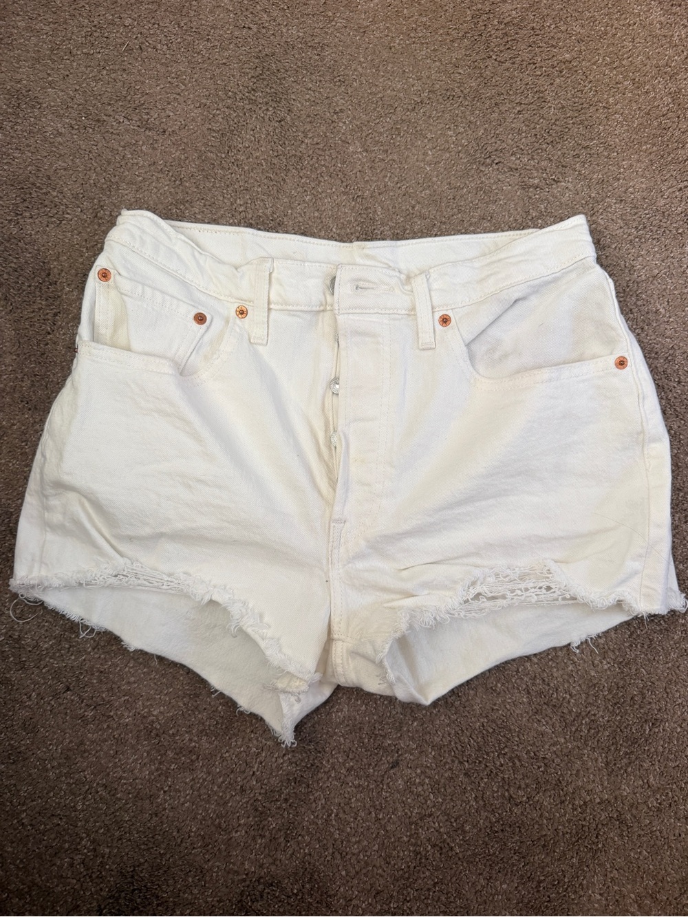 Levi’s White Denim Shorts